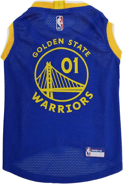 Official NBA Dog Jersey – Licensed Basketball Pet Tank for All Teams & Sizes Golden State Warriors