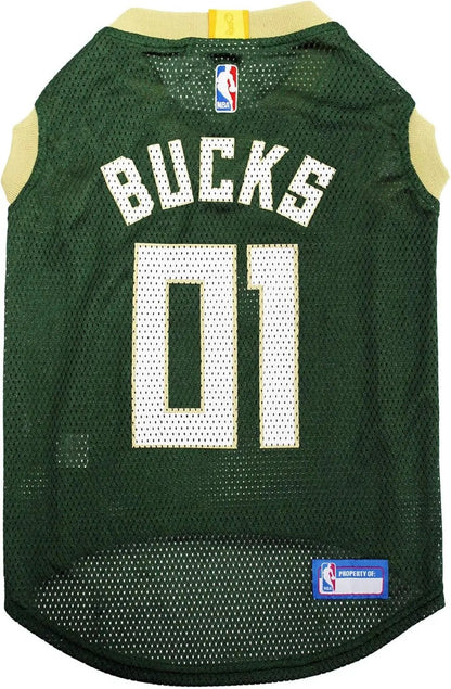 Official NBA Dog Jersey – Licensed Basketball Pet Tank for All Teams & Sizes Milwaukee Bucks