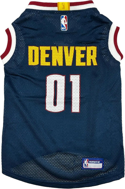 Official NBA Dog Jersey – Licensed Basketball Pet Tank for All Teams & Sizes Denver Nuggets