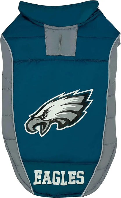Official NFL Dog & Cat Puffer Vest (All Teams) – Waterproof & Warm Winter Coat Philadelphia Eagles Medium