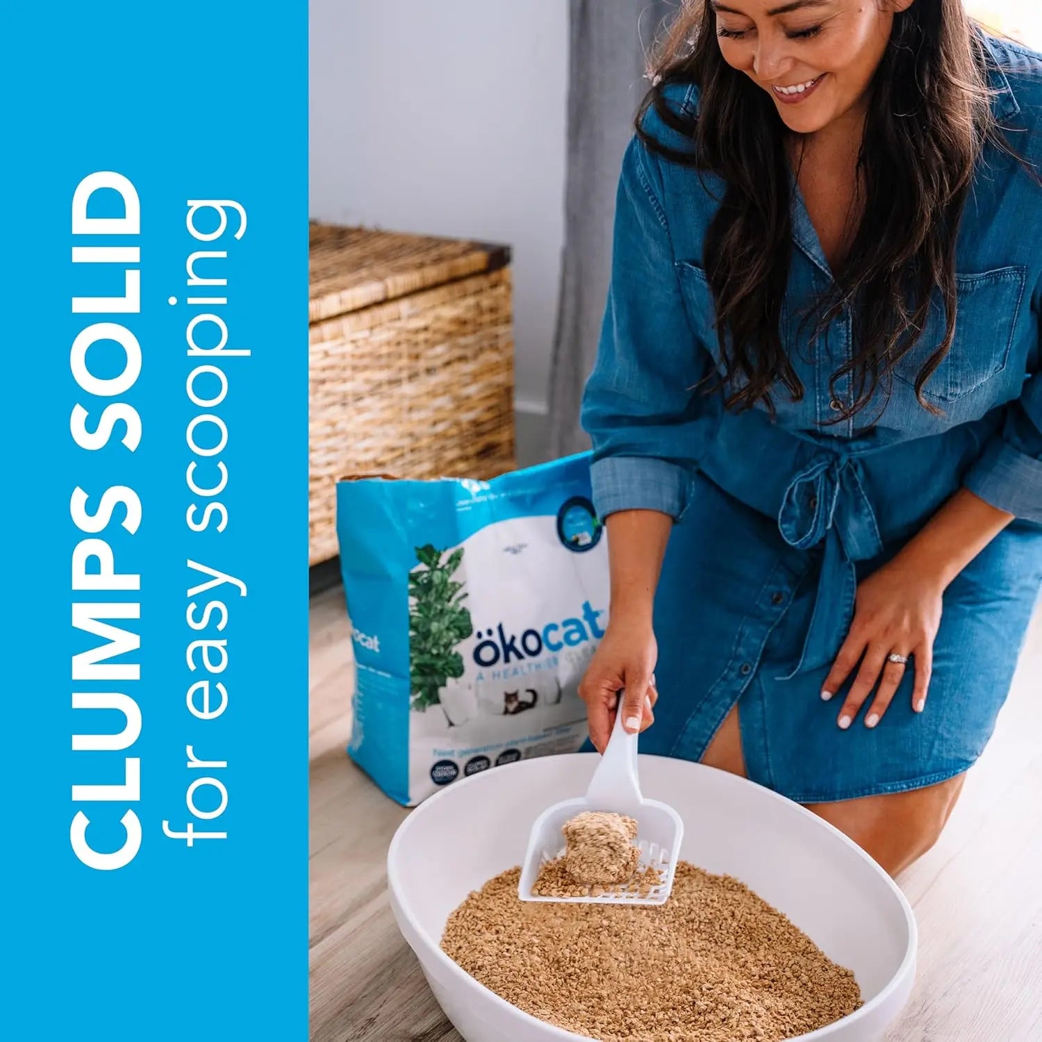 Ökocat Wood Clumping Unscented Cat Litter 26 lb XL Natural Dust-Free