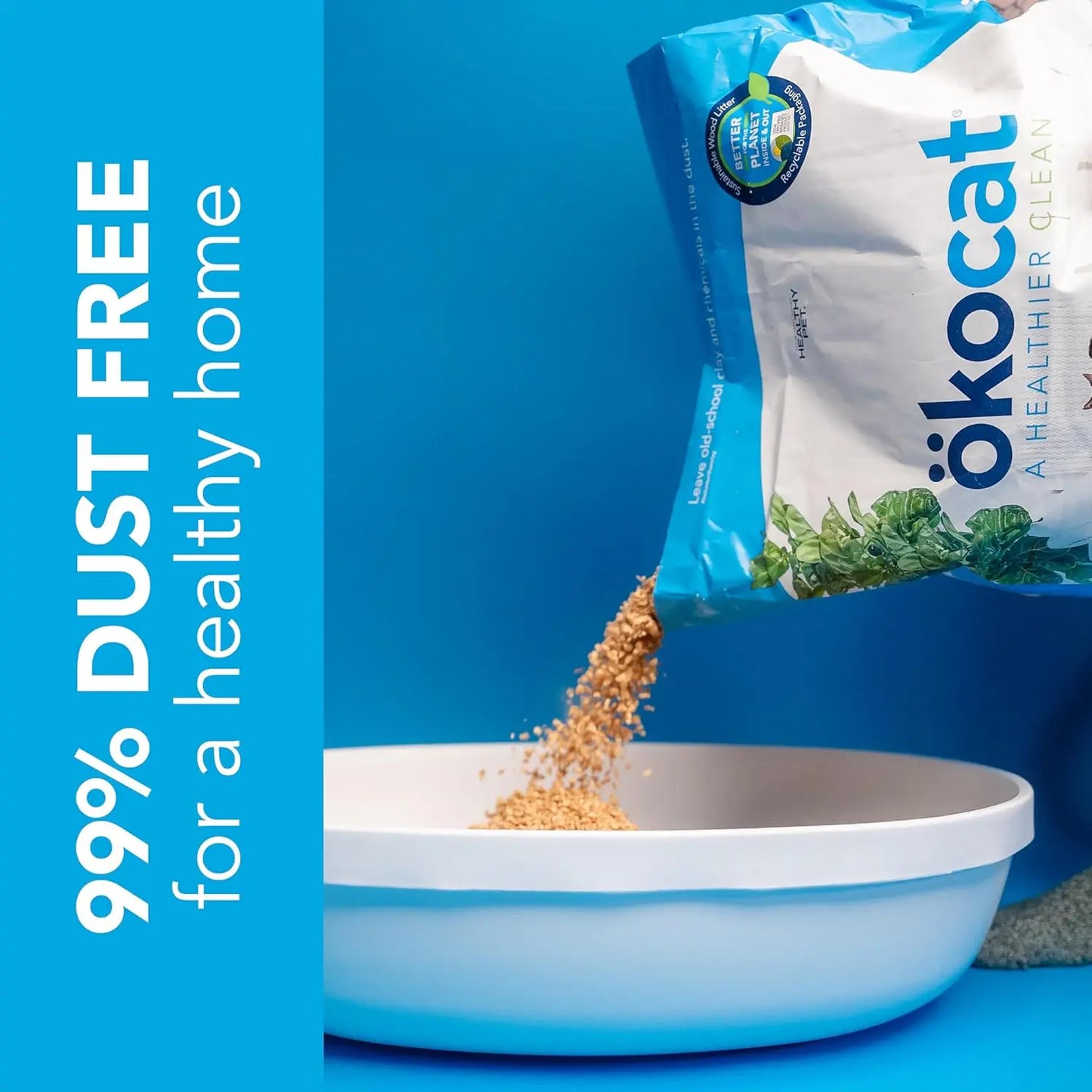 Ökocat Wood Clumping Unscented Cat Litter 26 lb XL Natural Dust-Free