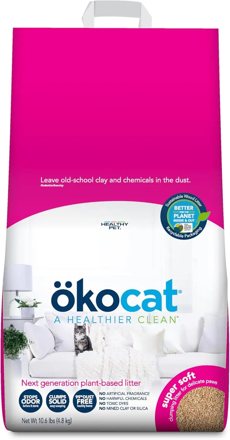 Ökocat Wood Clumping Unscented Cat Litter 26 lb XL Natural Dust-Free