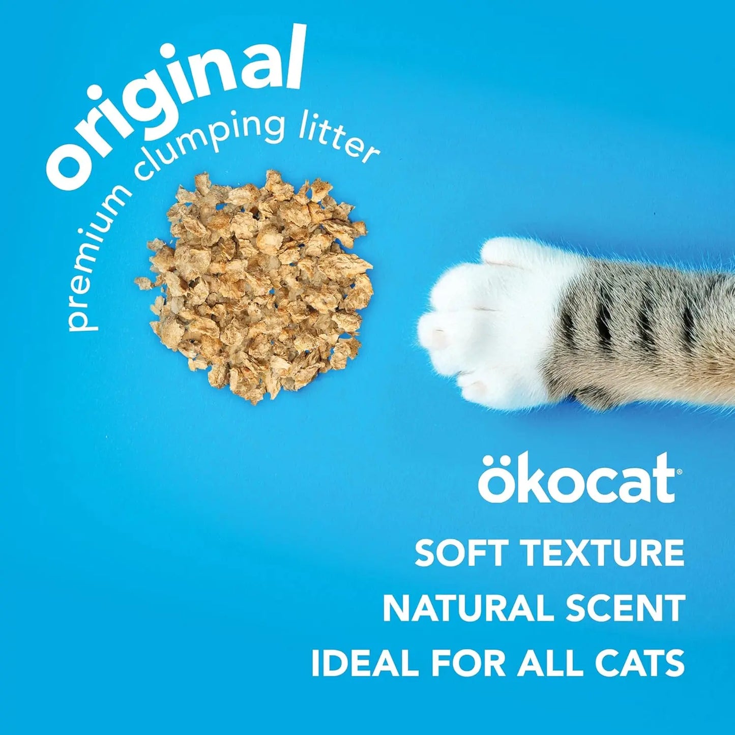 Ökocat Wood Clumping Unscented Cat Litter 26 lb XL Natural Dust-Free