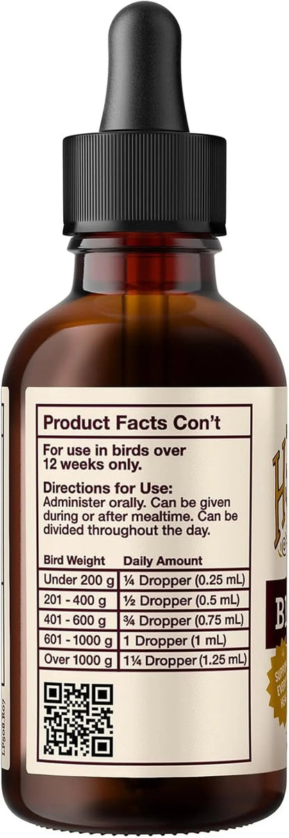 Organic Hemp Oil for Birds 2oz Feather & Immune Support Parrot