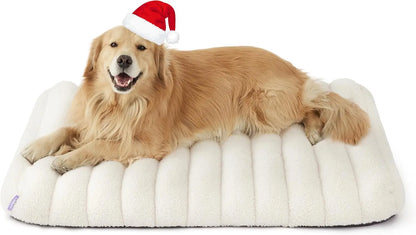 Orthopedic Dog Bed for Large Dogs | Waterproof Plush Mat w/ Washable Cover Cream 44"L X 32"W X 4"Th