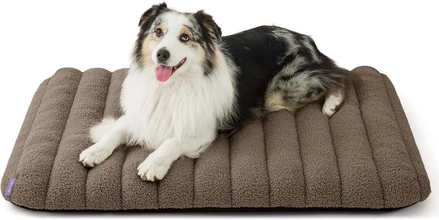 Orthopedic Dog Bed for Large Dogs | Waterproof Plush Mat w/ Washable Cover Brown 36"L X 27"W X 4"Th