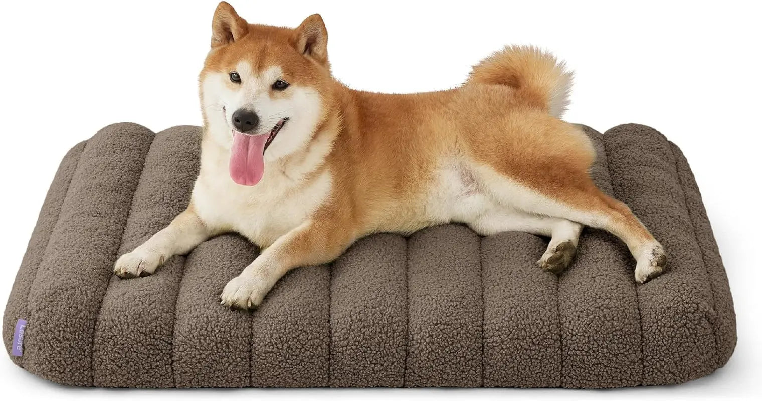 Orthopedic Dog Bed for Large Dogs | Waterproof Plush Mat w/ Washable Cover Brown 30"L X 20"W X 4"Th
