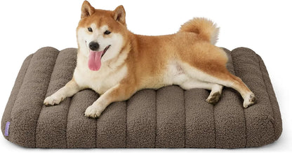 Orthopedic Dog Bed for Large Dogs | Waterproof Plush Mat w/ Washable Cover Brown 30"L X 20"W X 4"Th
