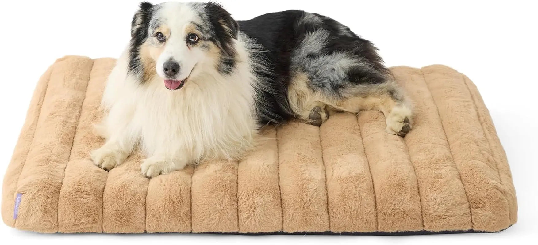 Orthopedic Dog Bed for Large Dogs | Waterproof Plush Mat w/ Washable Cover Beige 36"L X 27"W X 4"Th