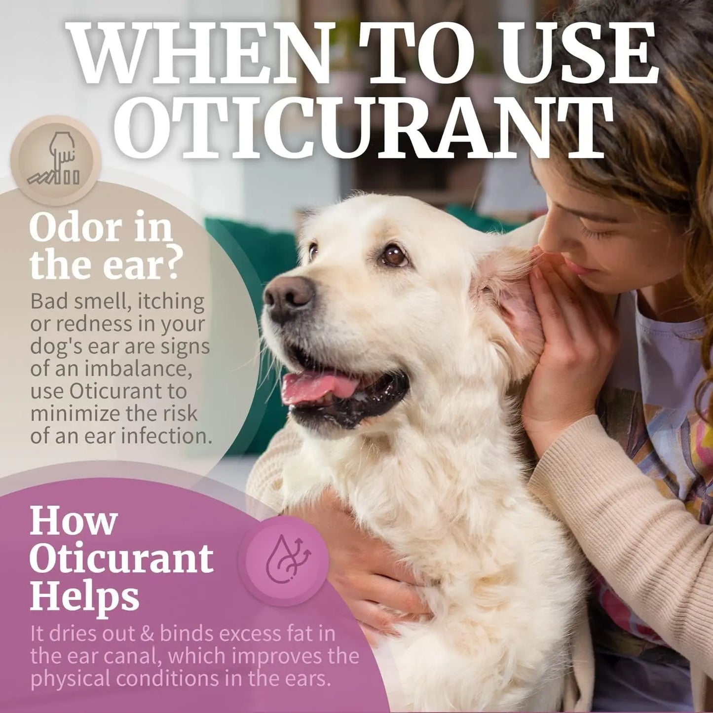 Oticurant Pet Ear Powder for Dogs – Natural Relief for Itching, Odor & Wax