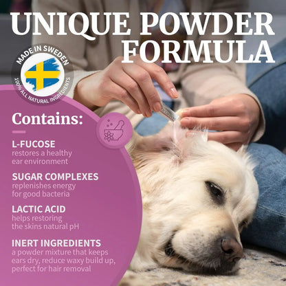 Oticurant Pet Ear Powder for Dogs – Natural Relief for Itching, Odor & Wax