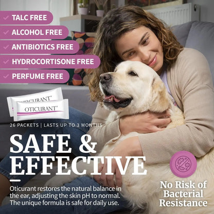 Oticurant Pet Ear Powder for Dogs – Natural Relief for Itching, Odor & Wax