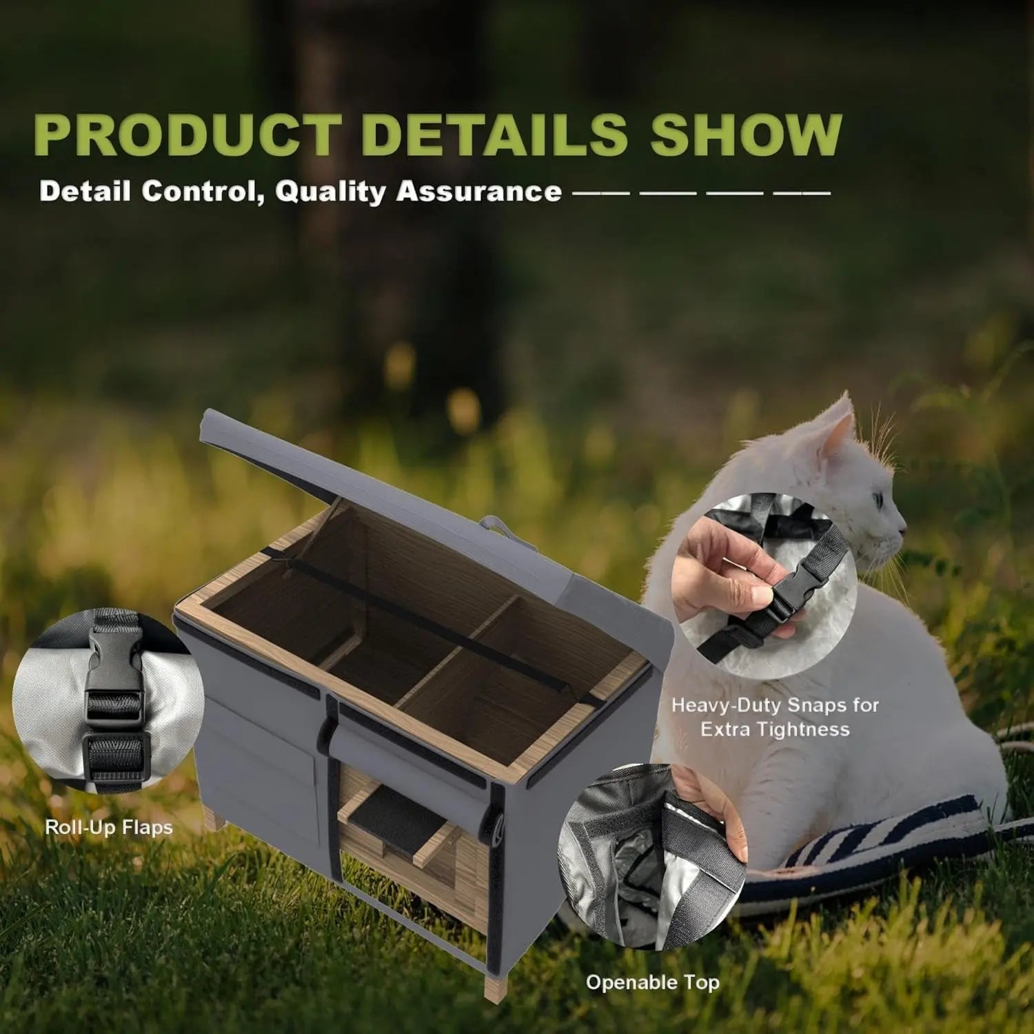 Outdoor Cat House Cover Waterproof Oxford Heavy Duty Protection (Cover Only)