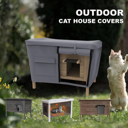 Outdoor Cat House Cover Waterproof Oxford Heavy Duty Protection (Cover Only)