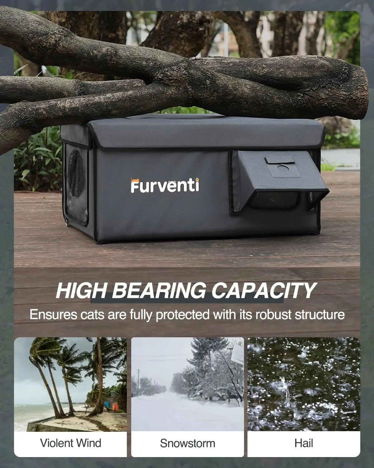 Outdoor Heated Cat House - Weatherproof Winter Shelter with Escape Door & Pad