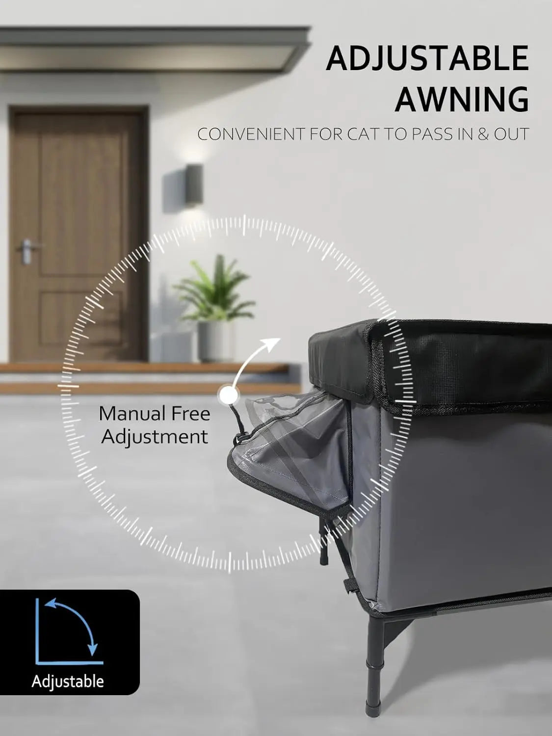 Outdoor Heated Cat House, Waterproof Insulated Shelter with Escape Door (Large)