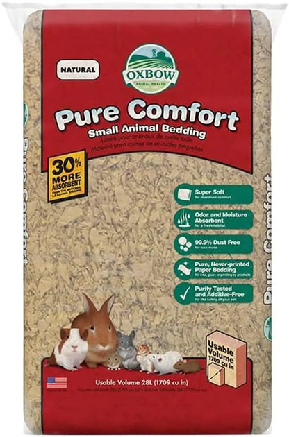 Oxbow Pure Comfort Small Animal Bedding, 99.9% Dust-Free Natural Paper Natural 28 Liter