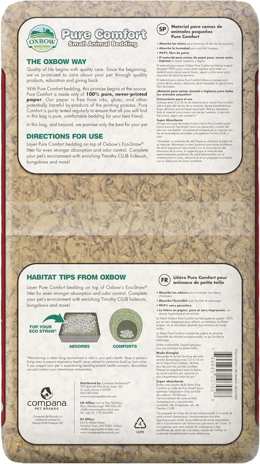 Oxbow Pure Comfort Small Animal Bedding, 99.9% Dust-Free Natural Paper