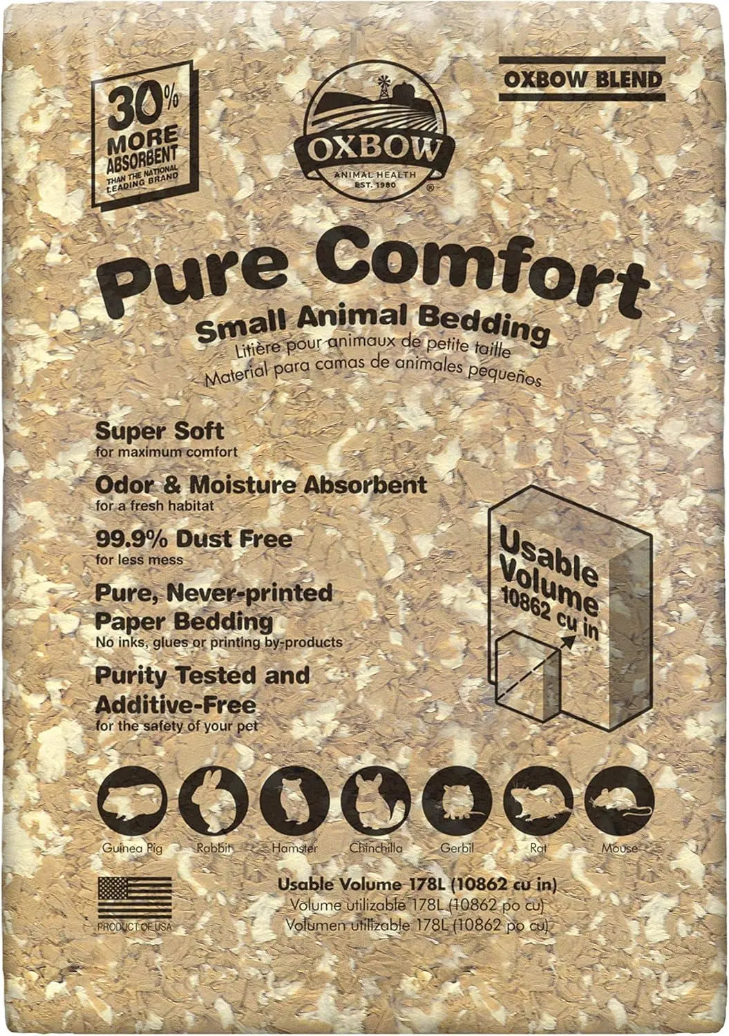 Oxbow Pure Comfort Small Animal Bedding, 99.9% Dust-Free Natural Paper