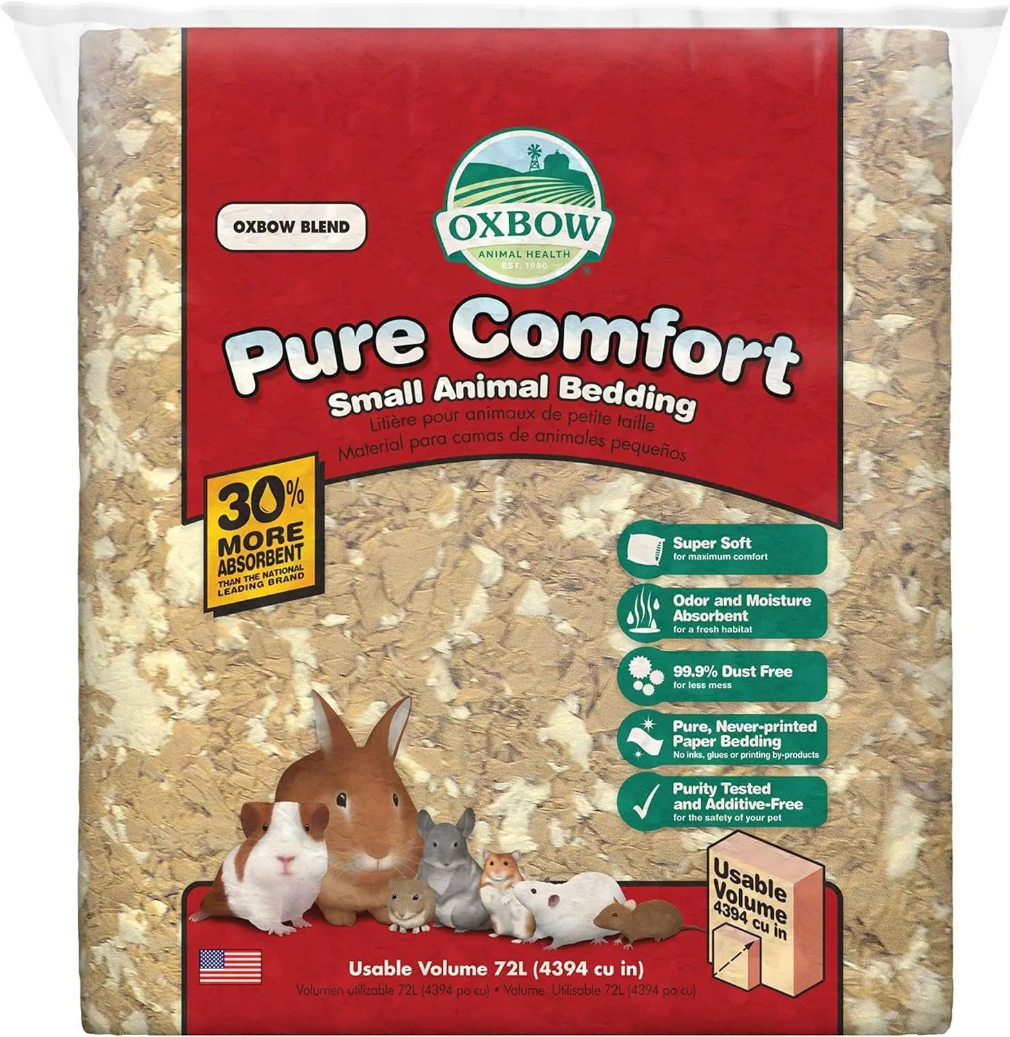 Oxbow Pure Comfort Small Animal Bedding, 99.9% Dust-Free Natural Paper