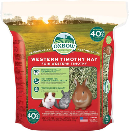 Oxbow Western Timothy Hay 90oz Natural Grass for Rabbits Guinea Pigs All Natural 40 Ounce (Pack Of 1)