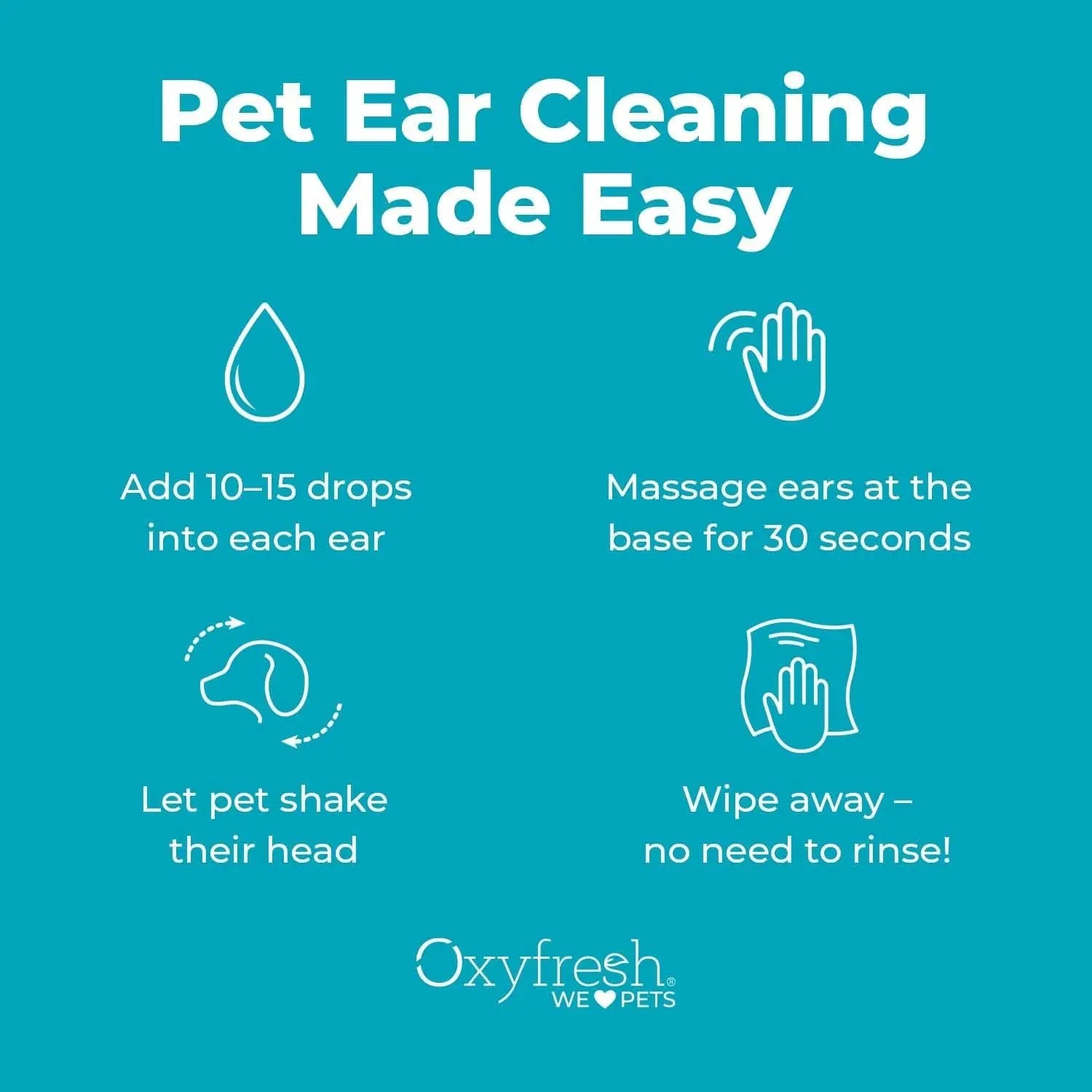 Oxyfresh Advanced Pet Ear Cleaner for Dogs & Cats Sting-Free 8 oz