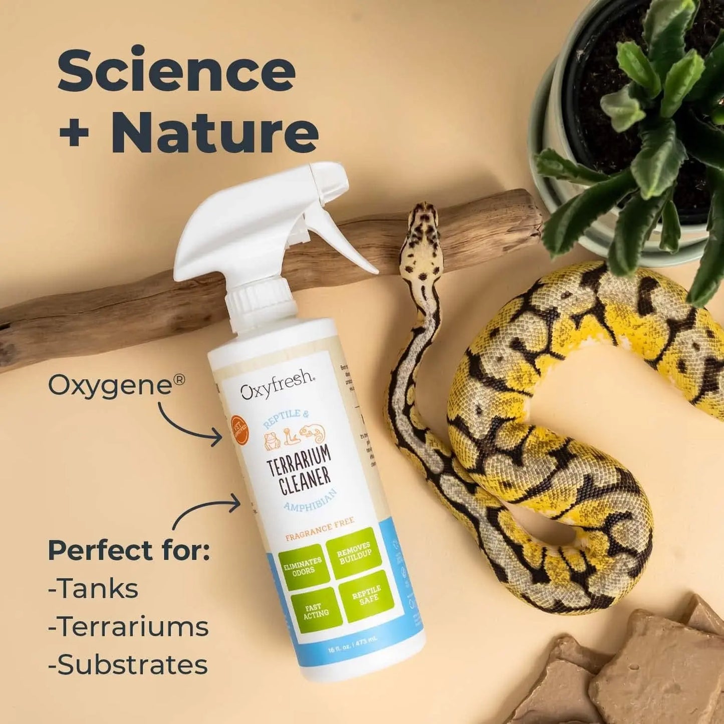 Oxyfresh Reptile & Amphibian Terrarium Cleaner Odor Eliminator Bleach Free