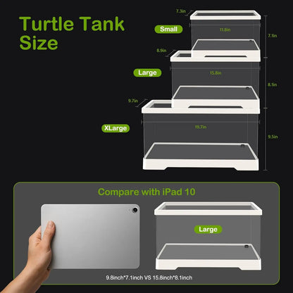 PC Turtle Tank Kit – Starter Aquarium w/ Filter, Lamp, Plants & Platform