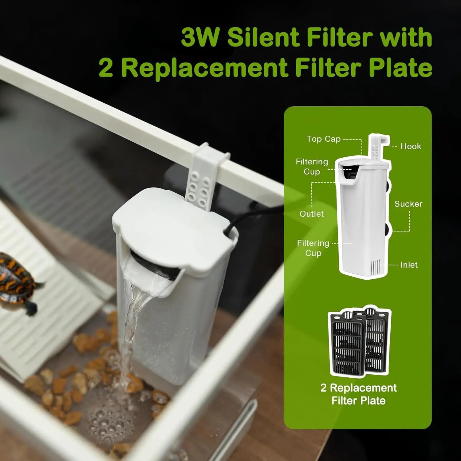 PC Turtle Tank Kit – Starter Aquarium w/ Filter, Lamp, Plants & Platform