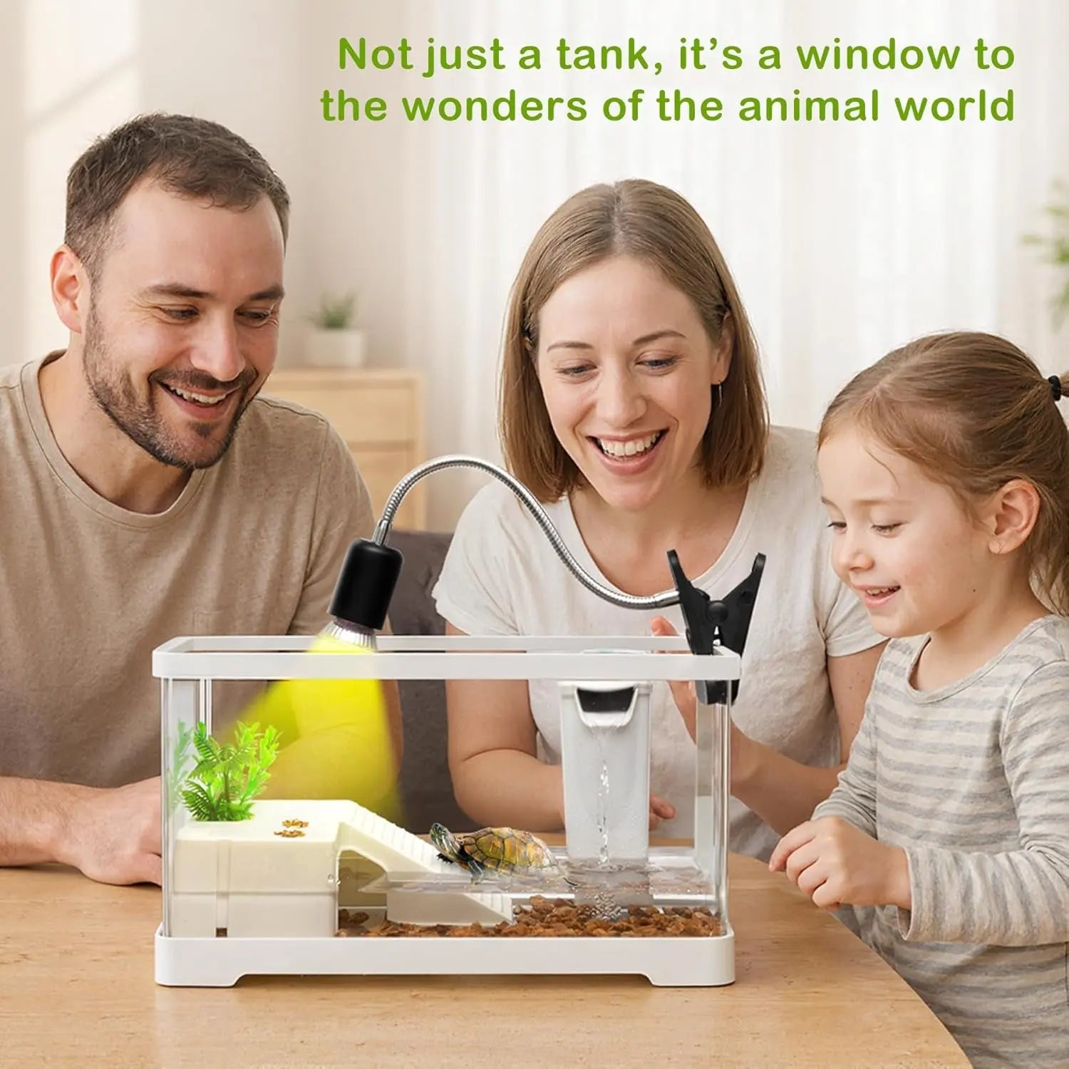PC Turtle Tank Kit – Starter Aquarium w/ Filter, Lamp, Plants & Platform