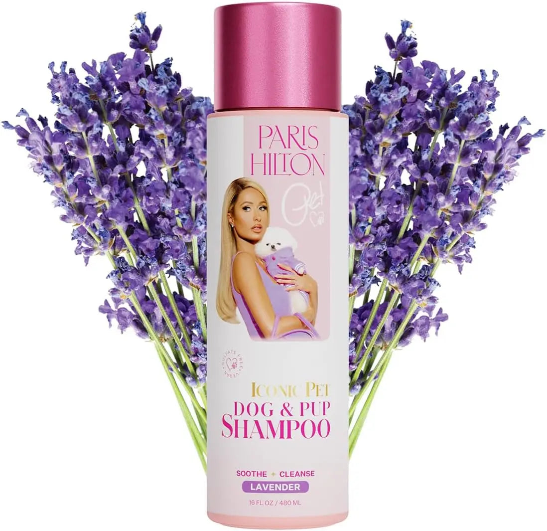 Paris Hilton Dog Shampoo Sulfate-Free Vegan Oatmeal Aloe Hypoallergenic 16oz Lavender