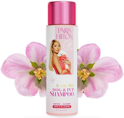 Paris Hilton Dog Shampoo Sulfate-Free Vegan Oatmeal Aloe Hypoallergenic 16oz Apple Blossom