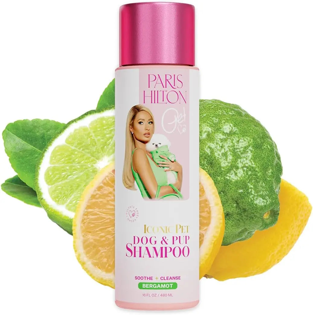 Paris Hilton Dog Shampoo Sulfate-Free Vegan Oatmeal Aloe Hypoallergenic 16oz Bergamot