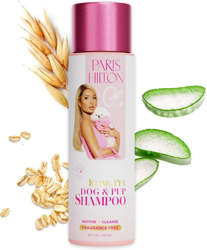Paris Hilton Dog Shampoo Sulfate-Free Vegan Oatmeal Aloe Hypoallergenic 16oz