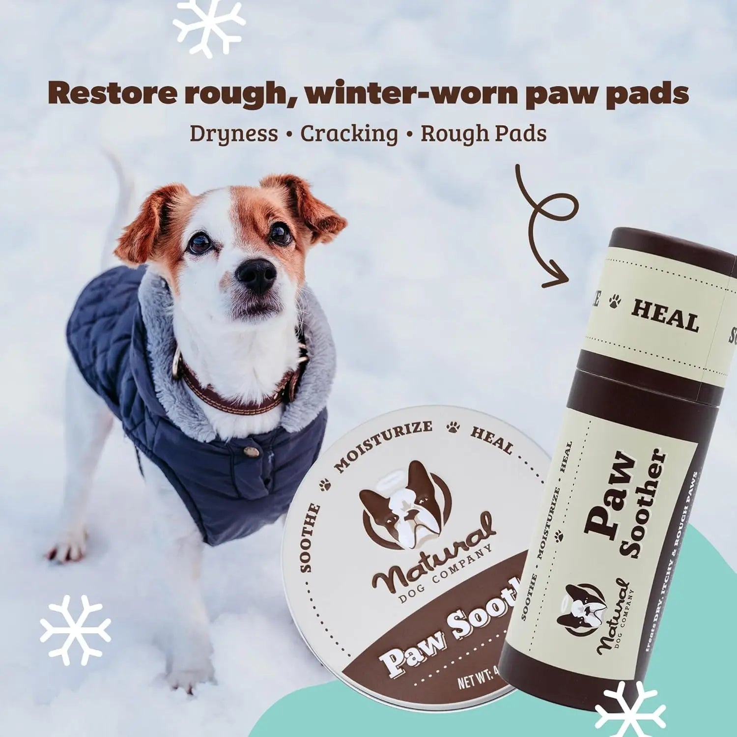 Paw Soother Balm & Wax – Natural Dog Paw Care with Coconut & Hempseed Oils