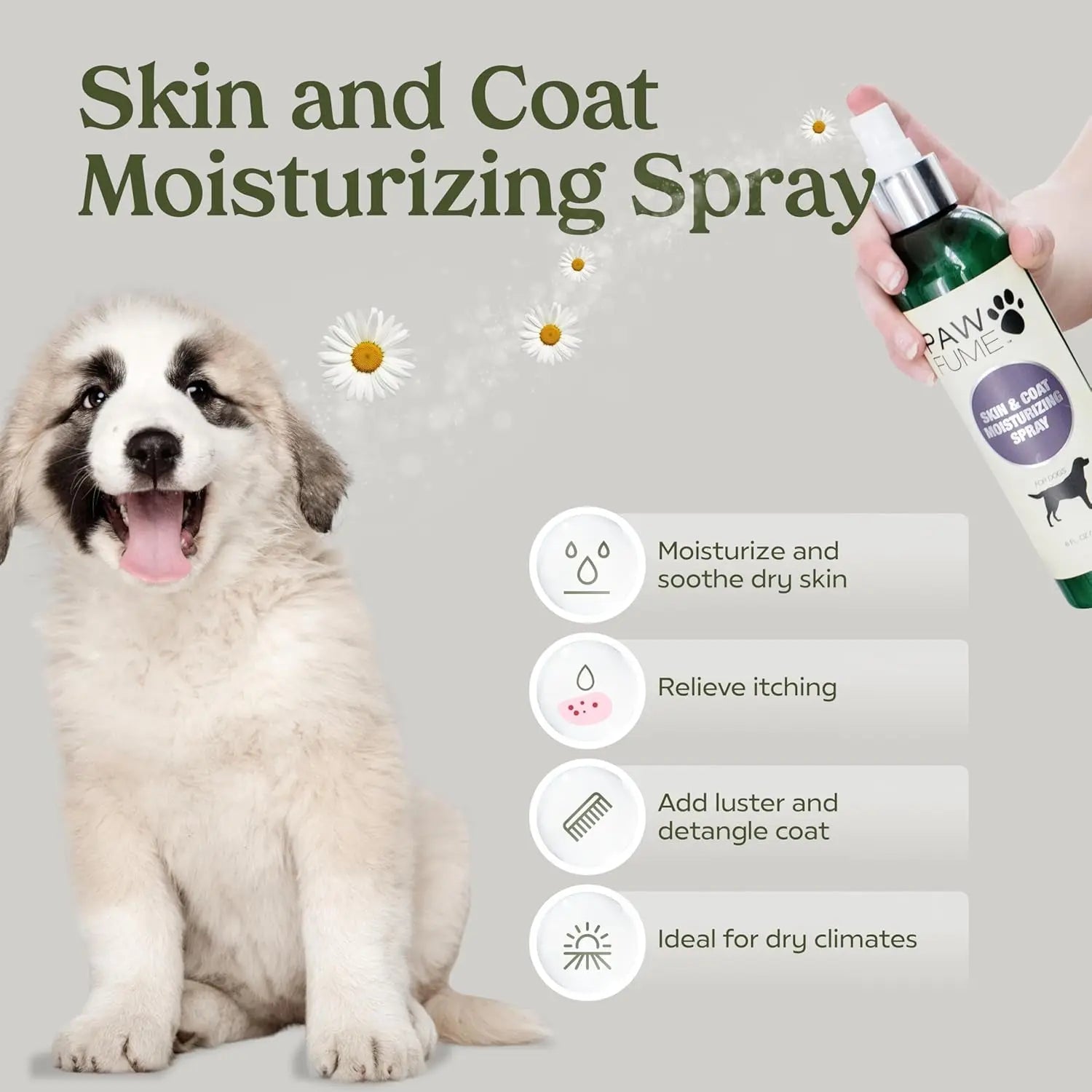 Pawfume Dog Spa Gift Basket 6-Piece Probiotic Deodorizer & Grooming Set