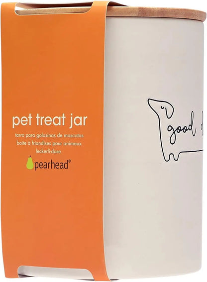 Pearhead Ceramic Treat Jar & M–XL Ceramic Dog Bowl | Modern Pet