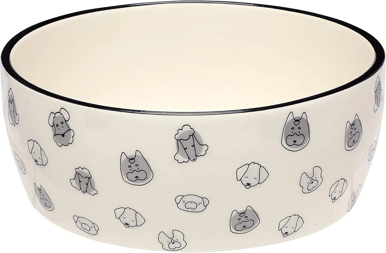 Pearhead Ceramic Treat Jar & M–XL Ceramic Dog Bowl | Modern Pet Dog Bowl - Dog Faces, Large 9 Cups - Xl
