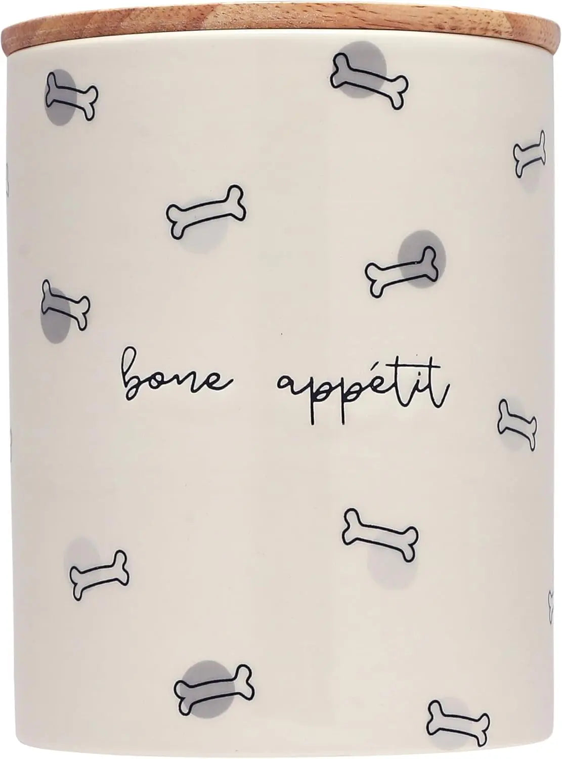 Pearhead Ceramic Treat Jar & M–XL Ceramic Dog Bowl | Modern Pet Bone Appetit Treat Jar Treat Jar - 4 Cups