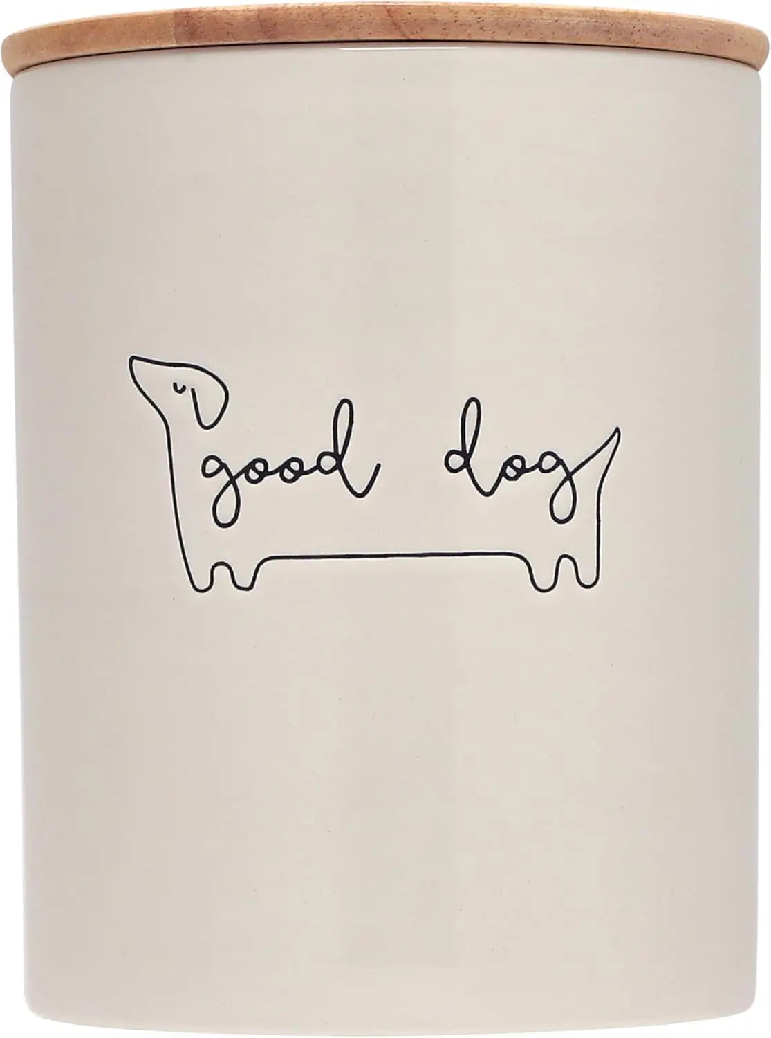 Pearhead Ceramic Treat Jar & M–XL Ceramic Dog Bowl | Modern Pet White Good Dog Treat Jar Treat Jar - 4 Cups