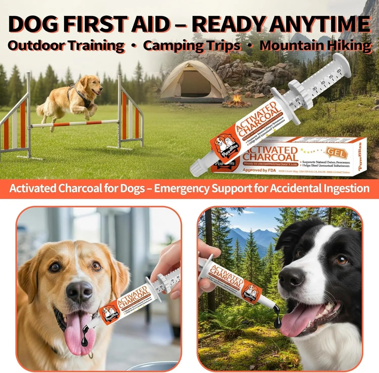 Pet Activated Charcoal Gel Dogs Cats Small Animals Digestive Support 60ml