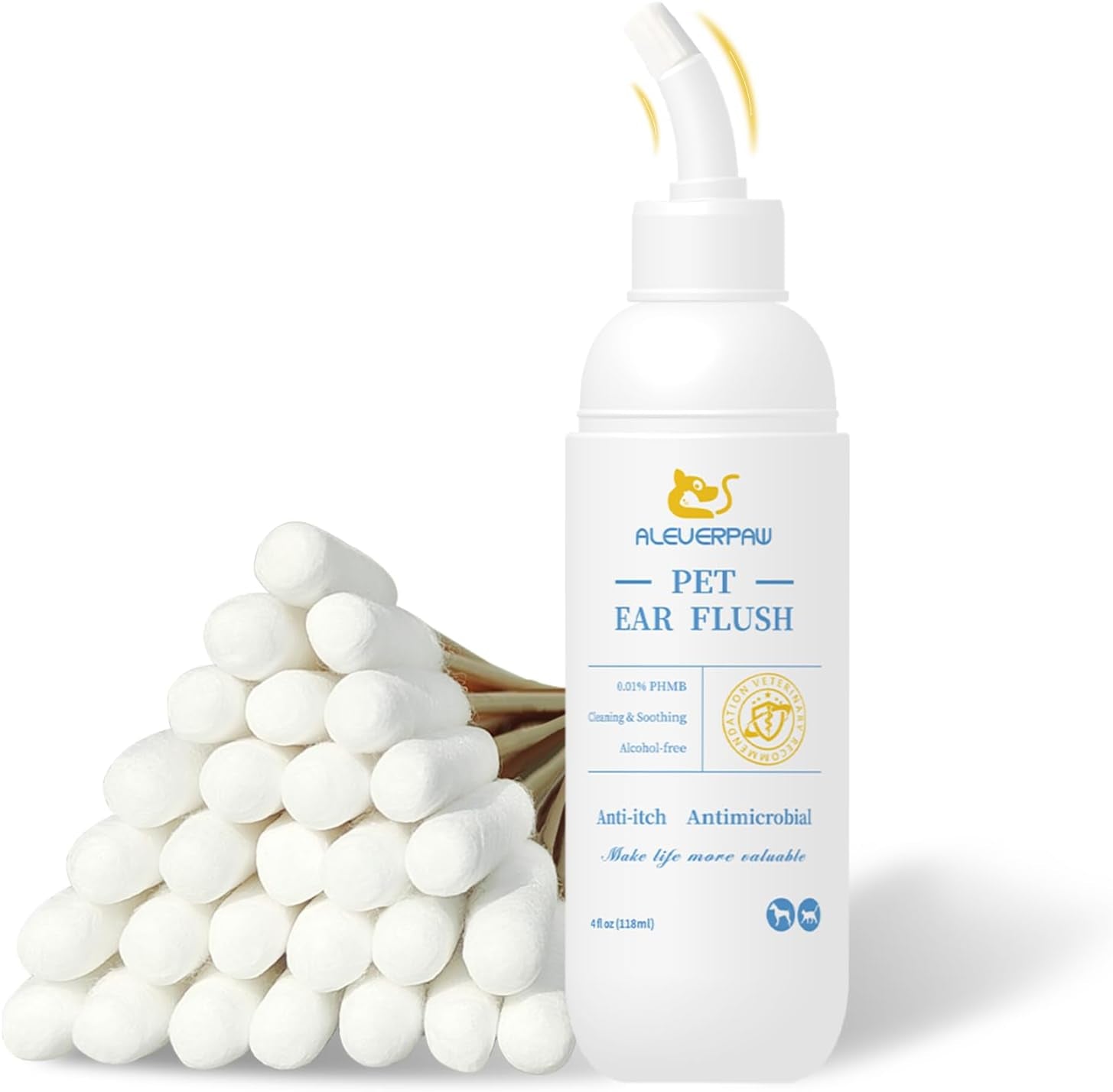 Pet Ear Cleaner PHMB Tris Flush Dog Cat Wax Odor Removal Ear Care Kit 4oz Default Title