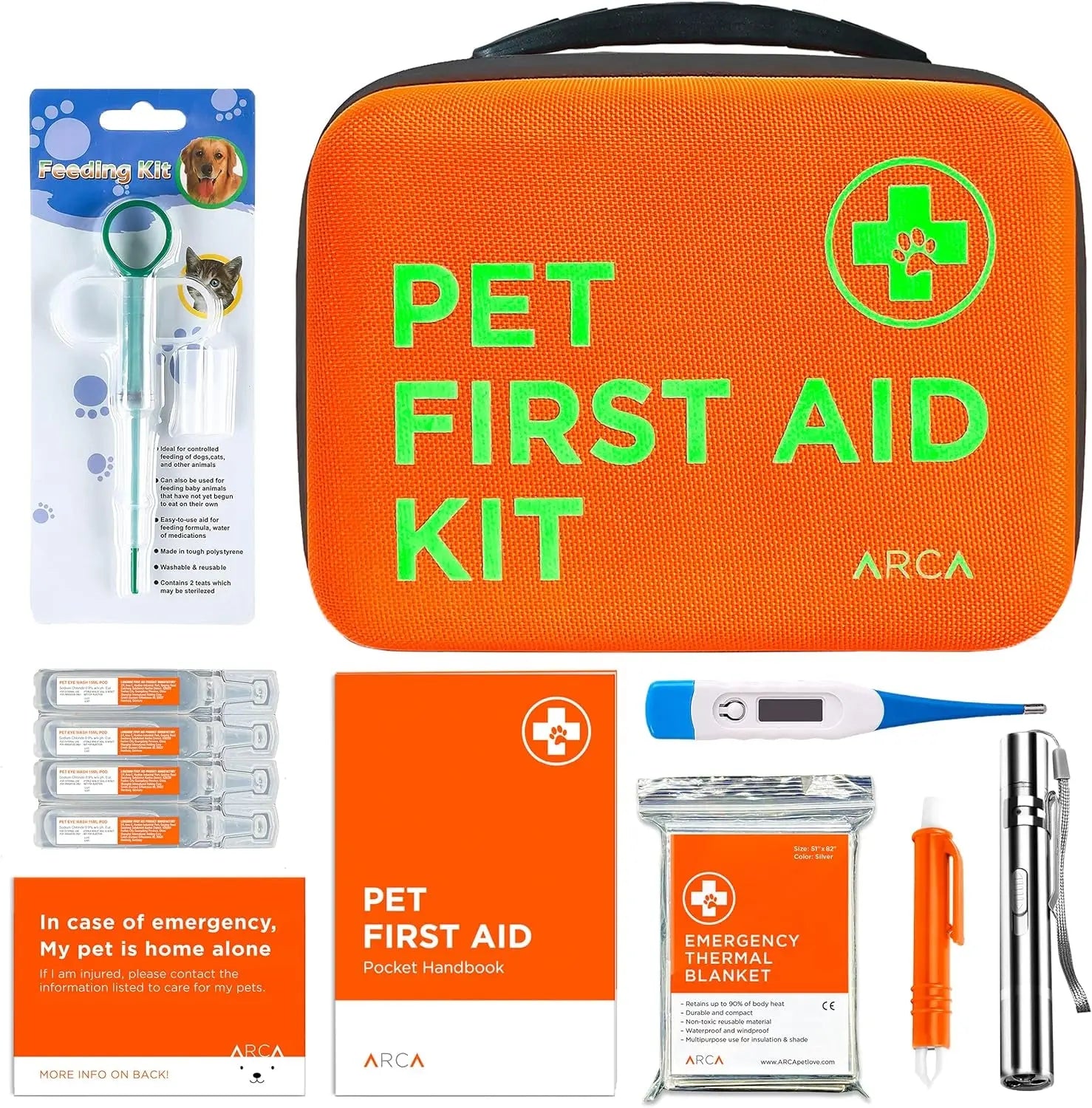 Pet First Aid Kit for Dogs & Cats with Thermometer, Tick Remover & Manual Careplus Kit