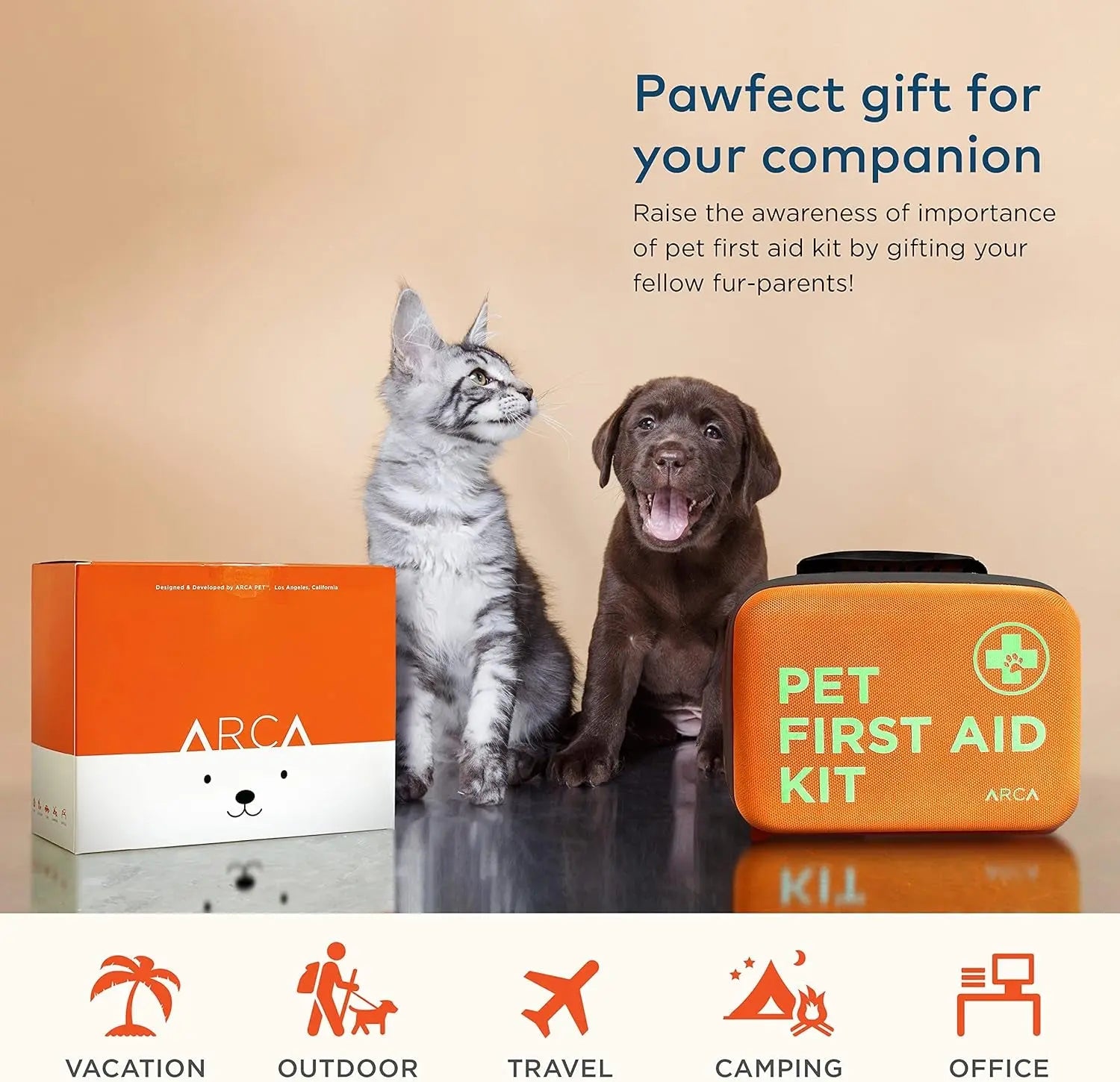 Pet First Aid Kit for Dogs & Cats with Thermometer, Tick Remover & Manual