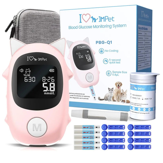 Pet Glucose Meter Kit for Dogs Cats Rabbits | Blood Sugar Monitor w/ 50 Strips Default Title