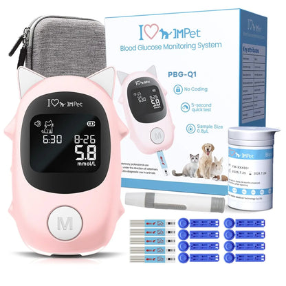 Pet Glucose Meter Kit for Dogs Cats Rabbits | Blood Sugar Monitor w/ 50 Strips Default Title