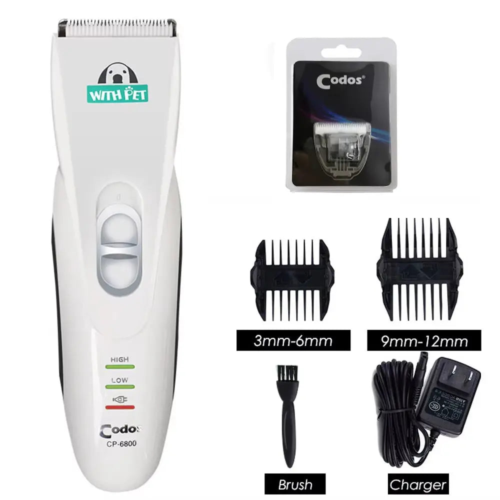 Pet Hair Clipper Trimmer – Professional, Rechargeable, Low Noise Grooming Tool for Dogs & Cats No Box Add 1Pc Blade