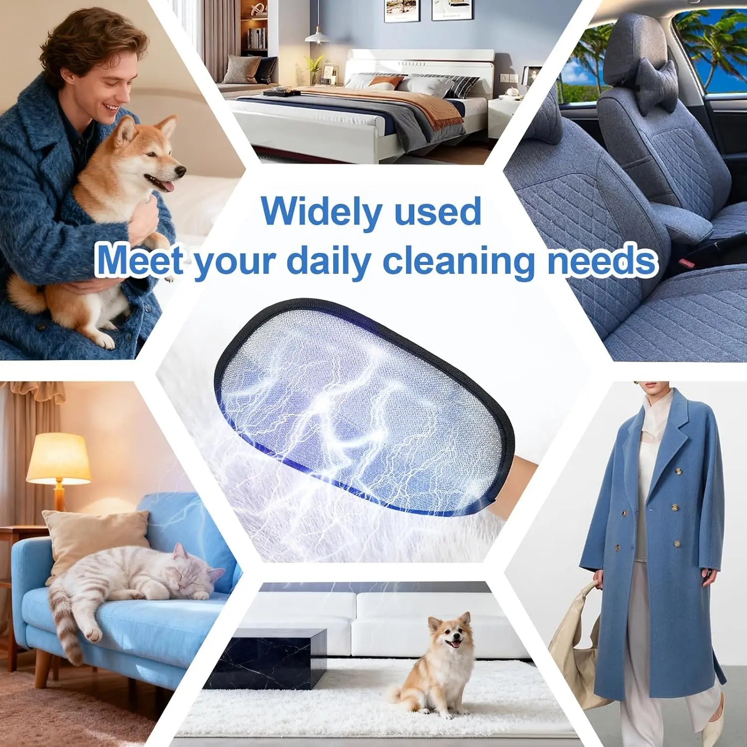 Pet Hair Removal Glove – Reusable 5-Finger Electrostatic Brush for Cats & Dogs