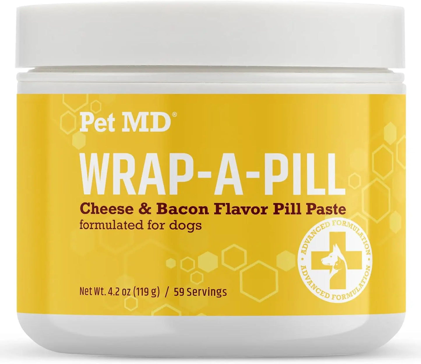 Pet MD Wrap-A-Pill Dog Pill Paste, Cheese & Bacon Flavor, Low Calorie Cheese Bacon 4.2 Ounce (Pack Of 1)